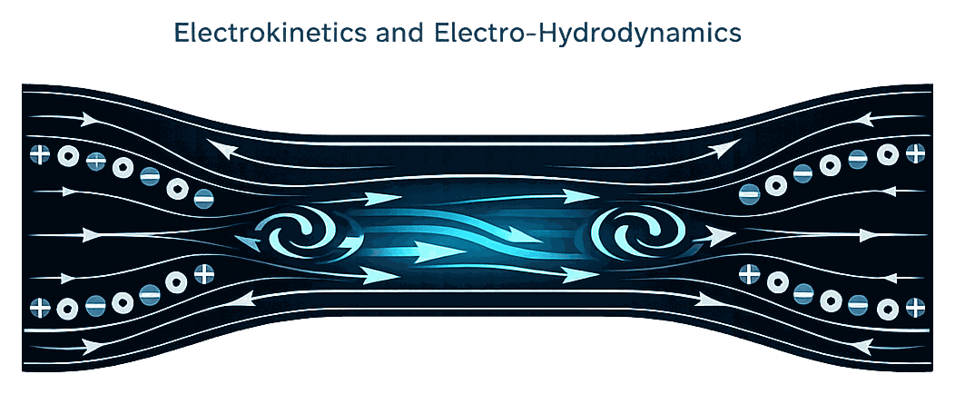 Electrokinetics and Electro-Hydrodynamics schematic illustration